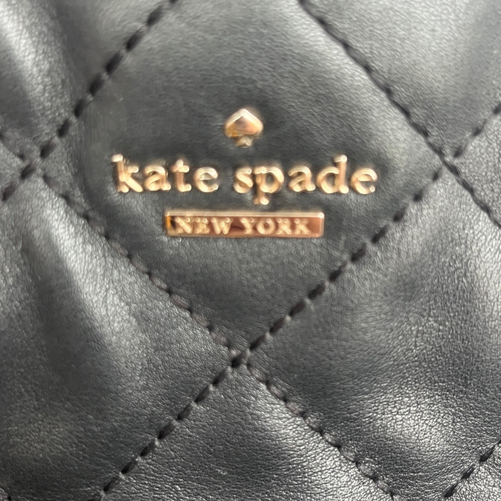 Kate Spade Black Quilted Clutch with Gold Accents - Picture 3 of 17